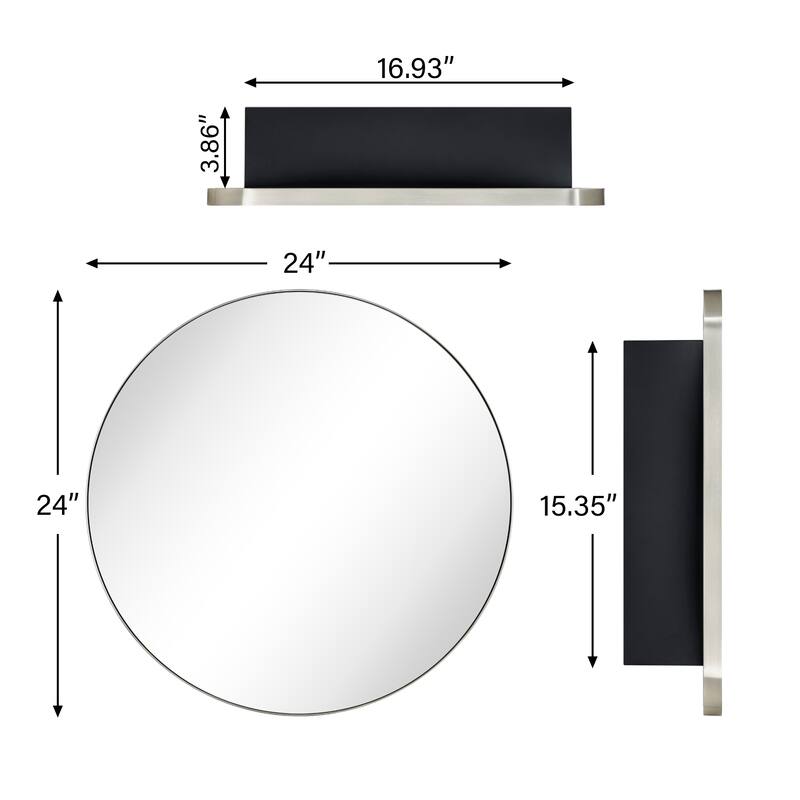 TEHOME Myriel Surface Mount Framed Round Medicine Cabinet with Mirror