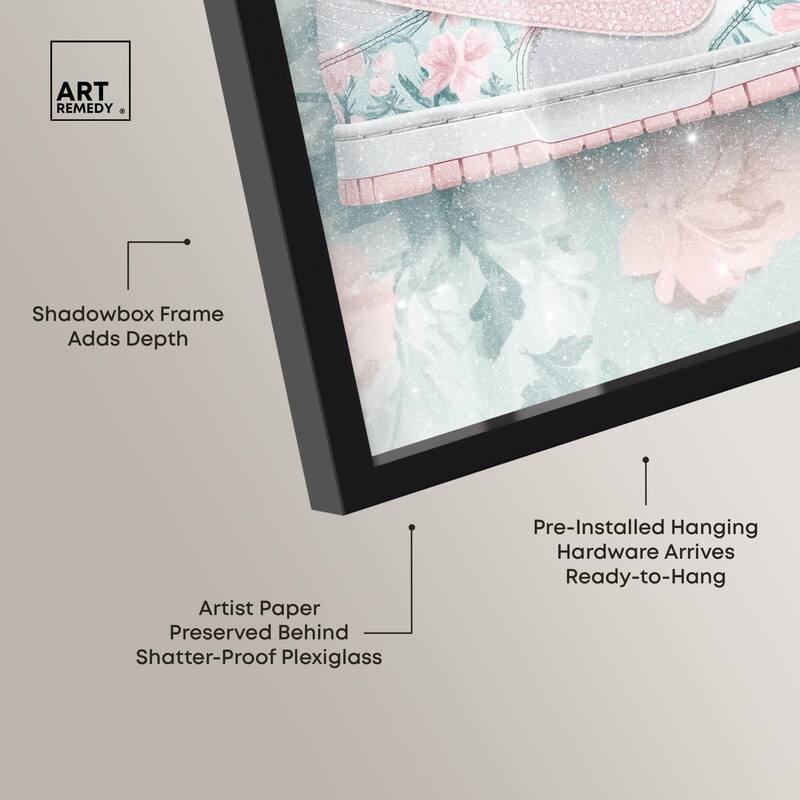 Dainty Floral Sneaker Shadowbox by Art Remedy