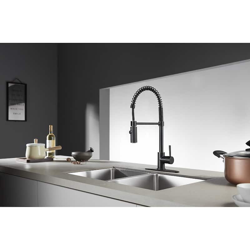 Kingston Brass Concord Single-Handle Pre-Rinse Kitchen Faucet - Naples Bronze