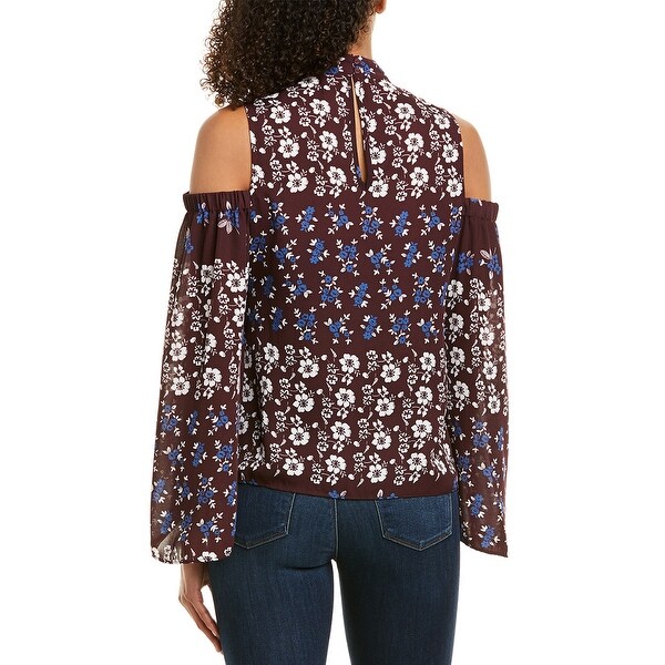 parker cold shoulder ruffle blouse