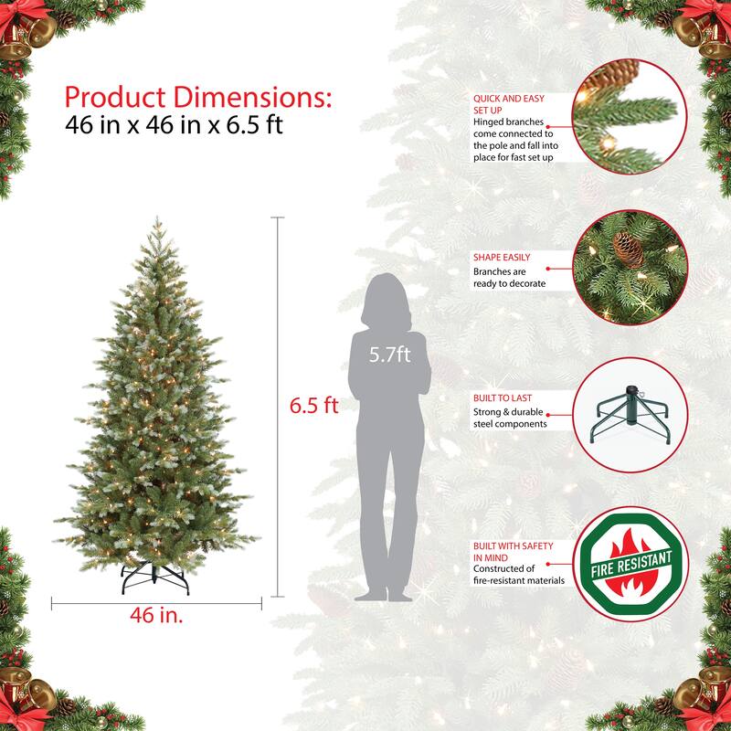 Puleo International Pre-lit 6.5' Artificial Blue Spruce Christmas Tree