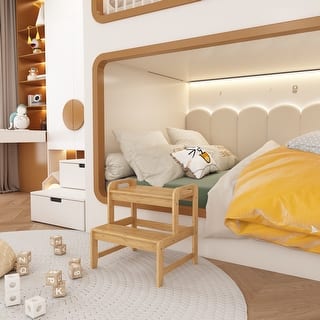 2-Step Stool for Adults and Kids, Heavy Duty Step Ladder with Handles