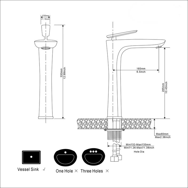 WIZ High Arc Bathroom Vessel Sink Faucet With Swivel Spout