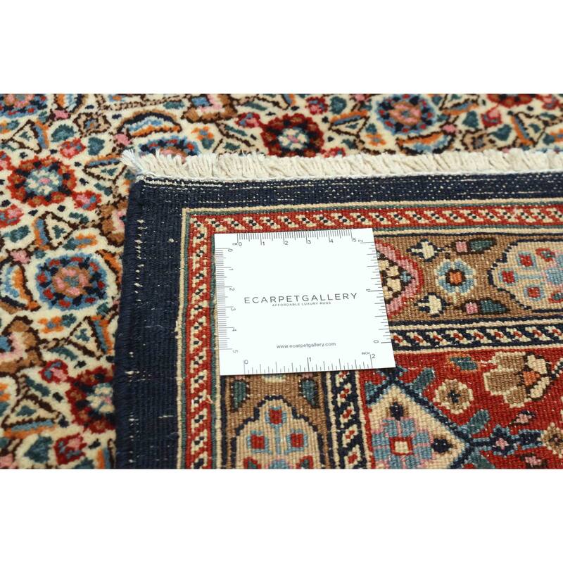 ECARPETGALLERY Hand-knotted Kayseri Vintage Cream Wool Rug - 3'8 x 4'11