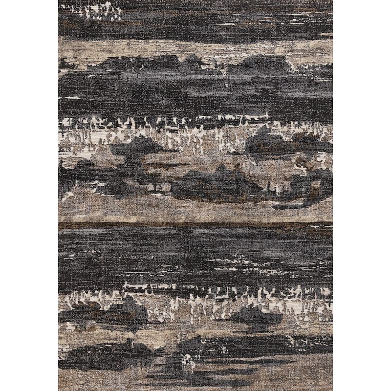 HomeRoots Abstract Modern Rectangle Area Rug - 5' X 8'