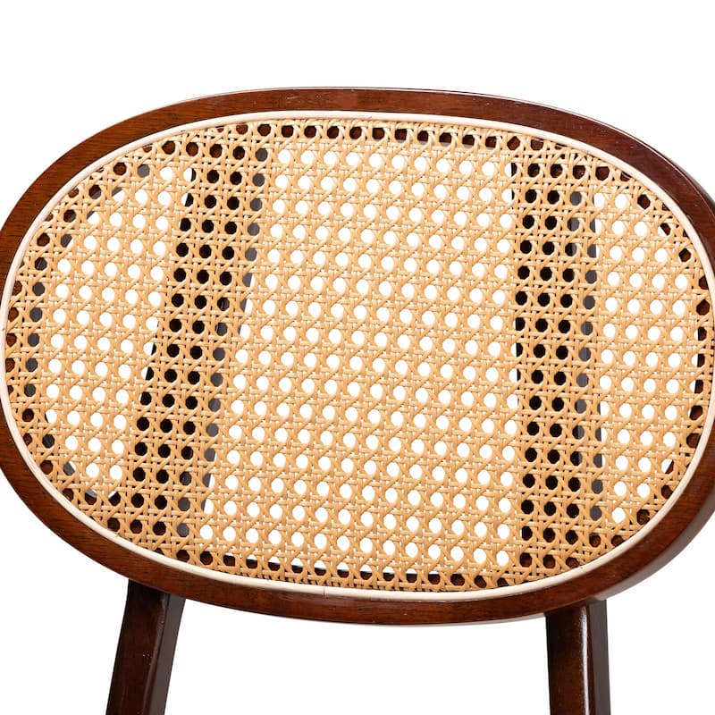 Darrion Mid-Century Modern Fabric and Wood 2-Piece Counter Stool Set