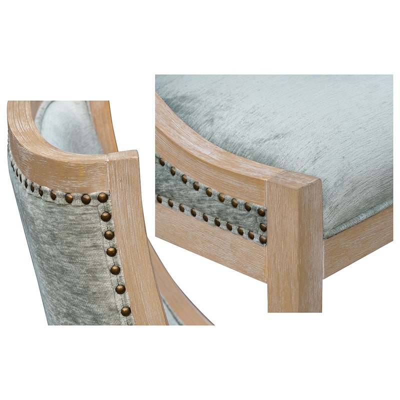 1-Piece Upholstered Dining Chair Side Chairs with Nailhead Trim