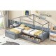 preview thumbnail 5 of 16, Twin Size Wood House Platform Bed with 3 Storage Drawers