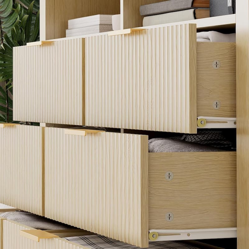 Wooden 6 Drawers Dressers, Storage Cabinet for Bedroom, Living Room