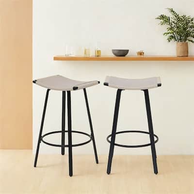 Counter Height Bar Stools Backless Handwoven Dining Chairs,2 PCS