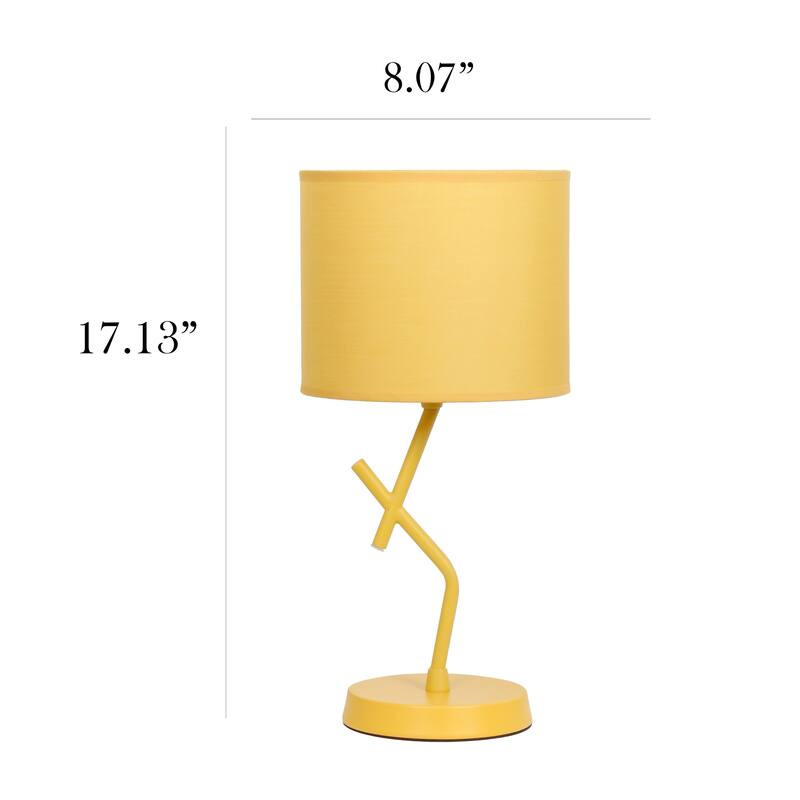 Abstract Angular Table Lamp with Drum Shade - 17" - Yellow