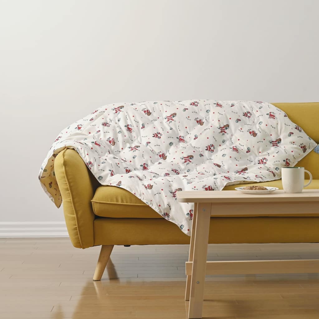 Santa Claus Christmas Down Throw Blanket 50"x58"