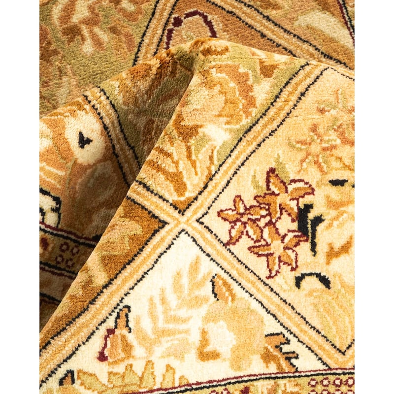 Overton Hand Knotted Wool Traditional Oriental Brown Runner