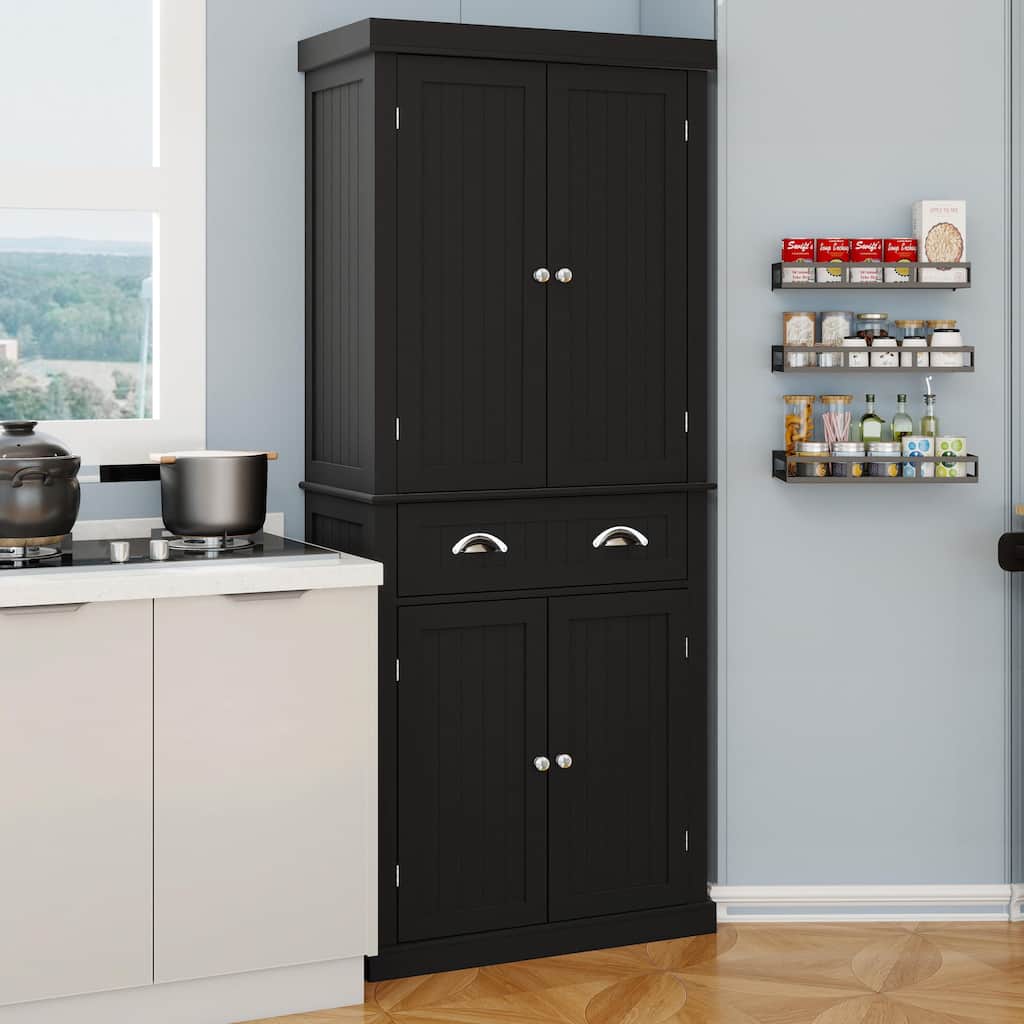 Kitchen Pantry Storage Cabinet Sideboard with 2 Adjustable Shelves, Kitchen Buffet Cupboard for Dining Room
