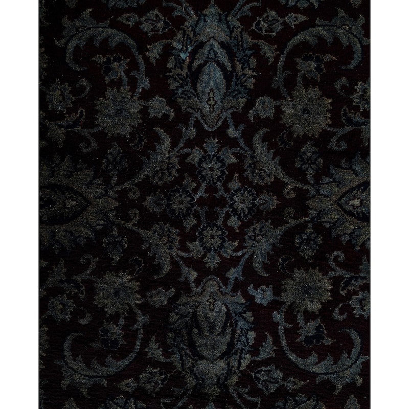 Overdyed One-of-a-Kind Hand-Knotted Round Area Rug - Gray - 8' 1" x 8' 1"