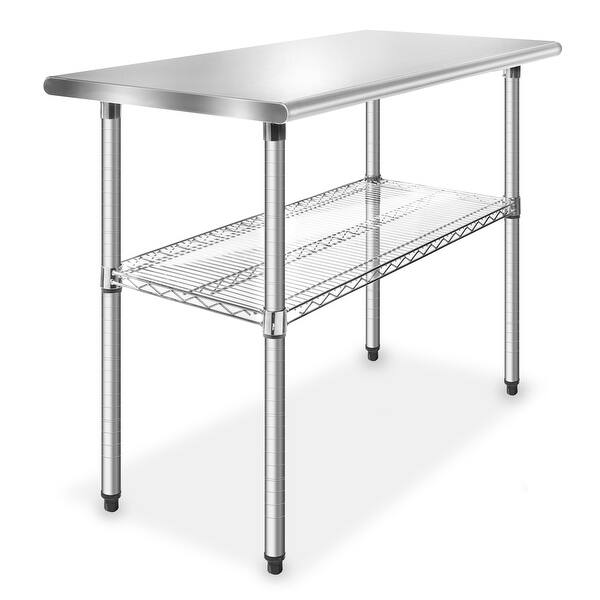 Shop 49 X 24 Inch Nsf Stainless Steel Prep Table W Undershelf By Gridmann 49 Inches Long Overstock 31492479