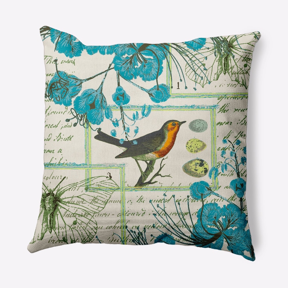 Singing Bird Indoor/Outdoor Throw Pillow