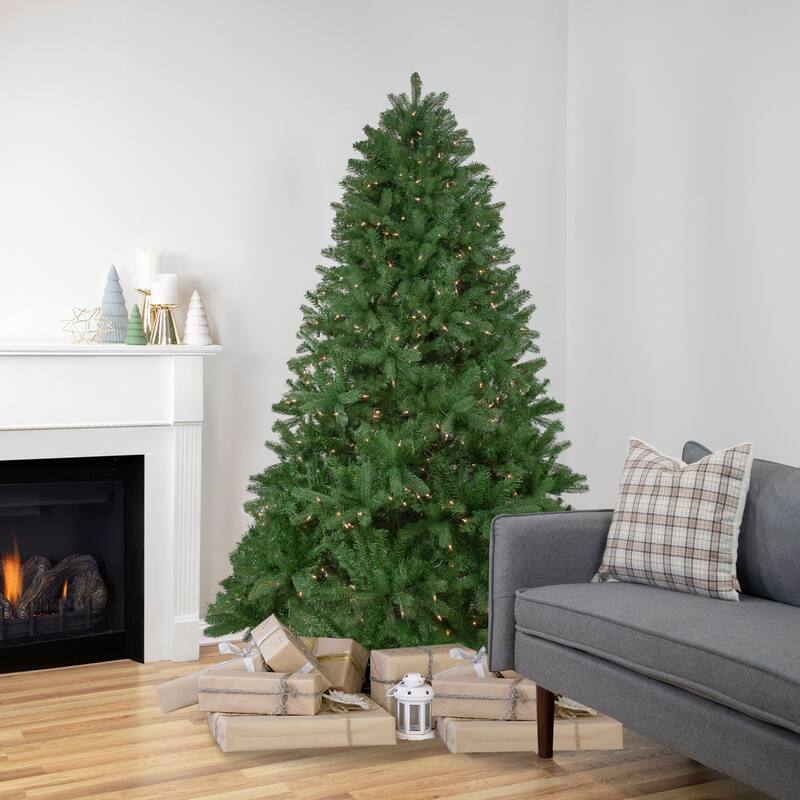 6.5' Full Sierra Noble Fir Artificial Christmas Tree, Clear Lights - 6.5 Foot