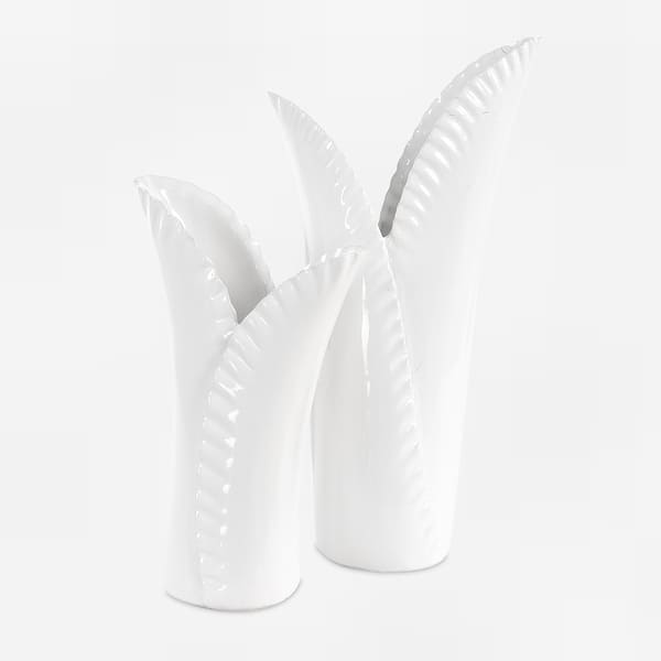 slide 2 of 5, Uttermost Leafscape White Vases Set of 2