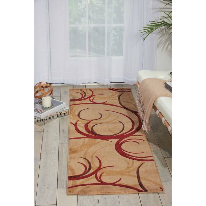 Nourison Somerset Abstract Swirl Area Rug - 2' 3" x 8' - Beige - Runner