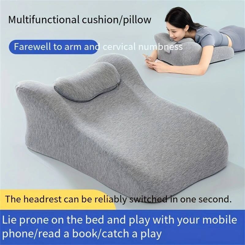 Multifunctional Ergonomic Spinal Posture Support & Multi-Functional Bed Pillow Grey