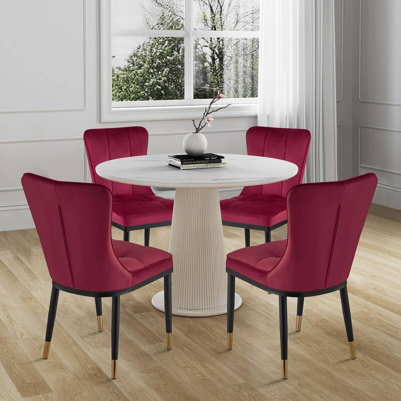 Modern Velvet Upholstered Dining Chairs, Set of 2/4 - 35.8"H x 18.9"W x 23.2"D