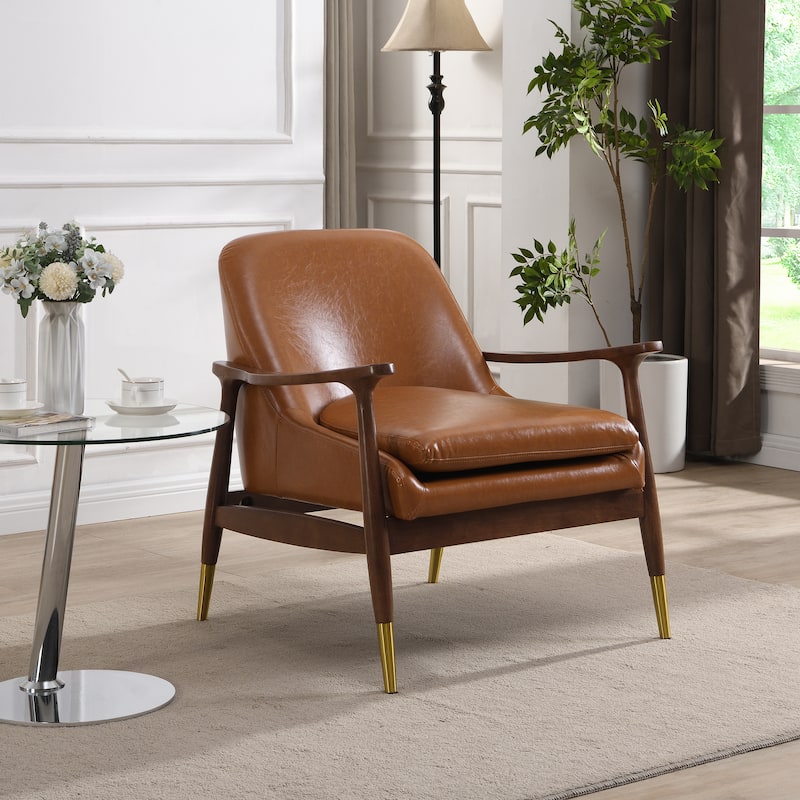 Amber Faux Leather Modern Lounge Chair by Christopher Knight Home