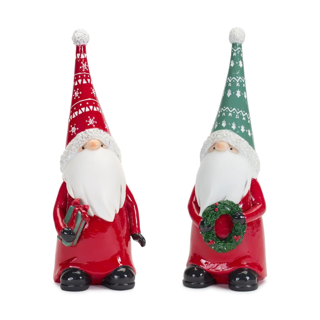 Gnome w/Wreath and Package (Set of 2)