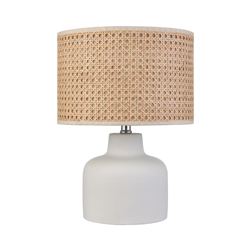 Elk Home Rockport Matte White With Sand Linen Shade Table Lamp