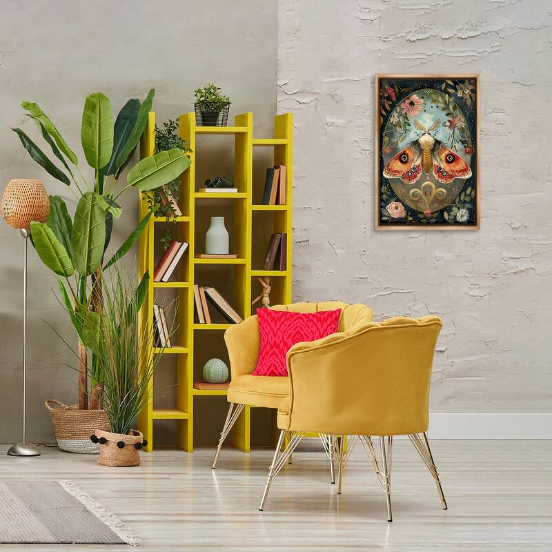 Stupell Ornate Bordered Victorian Moth Framed Floater Canvas Wall Art Design By The Dutch Lady