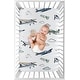preview thumbnail 3 of 4, Sweet Jojo Designs Vintage Airplane Boy Fitted Mini Portable Crib Sheet Green Blue Yellow Airplanes Plane Transportation Clouds