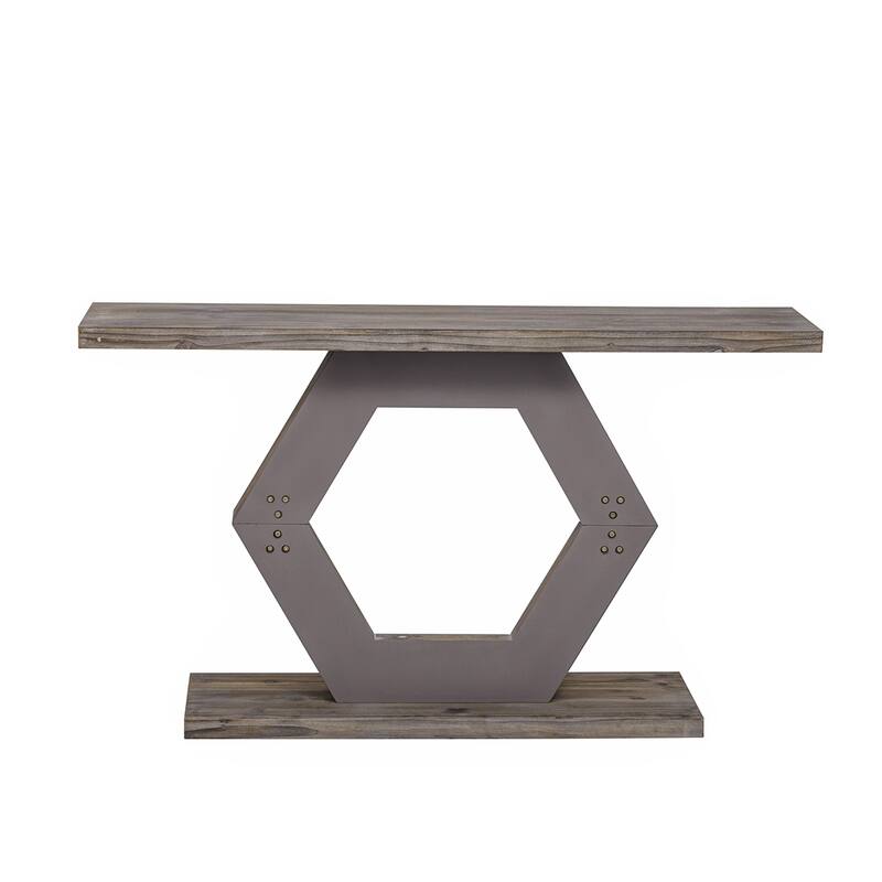 Modern Entryway Table with Innovative Hollow Hexagon Leg