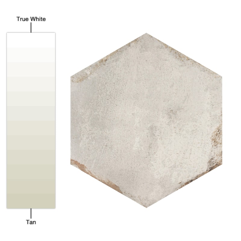 Merola Tile D'Anticatto Hex Bianco 11" x 12-3/4" Porcelain Floor and Wall Tile