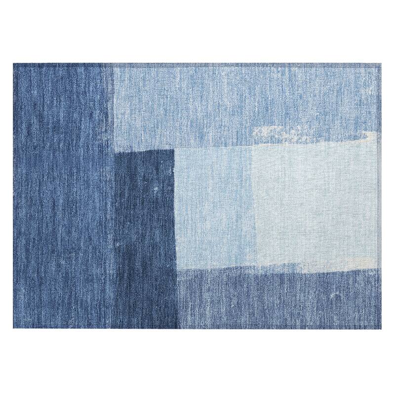 Machine Washable Indoor/ Outdoor Abstract Kraig Chantille Rug
