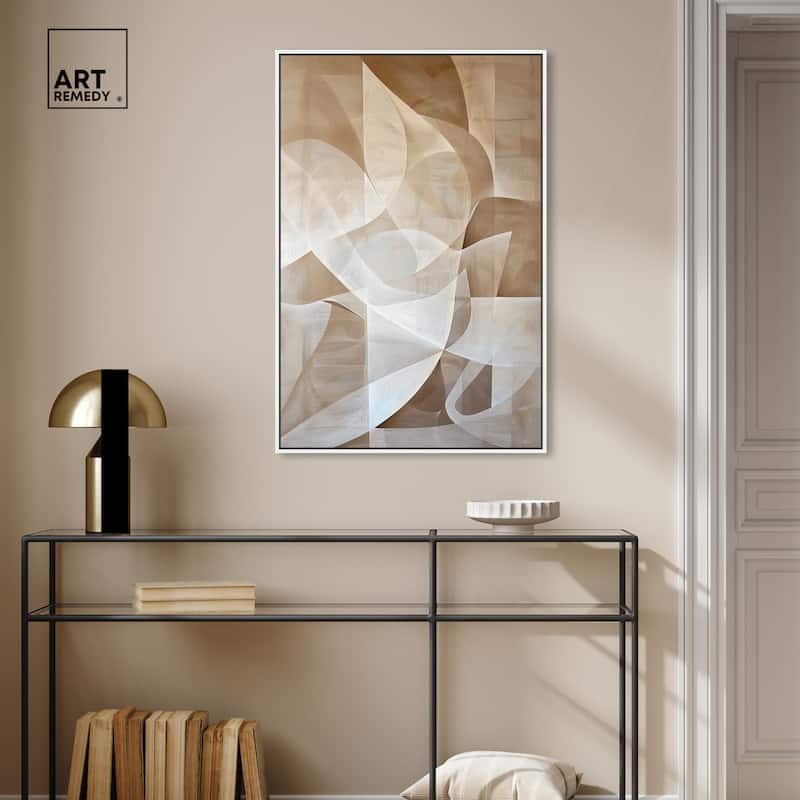Art Remedy Scattered Thoughts Framed Abstract Shapes 1 Piece Canvas Wall Art