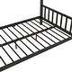 preview thumbnail 17 of 16, Full Size Metal House Platform Bed with Two Drawers,Headboard and Footboard,Roof Design