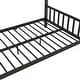 preview thumbnail 23 of 28, Full Size Metal House Platform Kids Bed Frame with Headboard, Footboard, 2-Storage Drawers & Roof Design for Bedroom, White