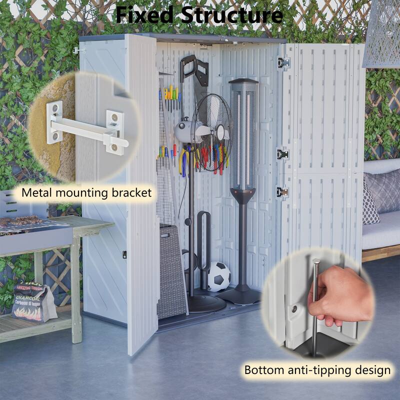 GDFStudio - Hayes Rust Proof Outdoor Equipment Storage for Backyards, Patio, Garden