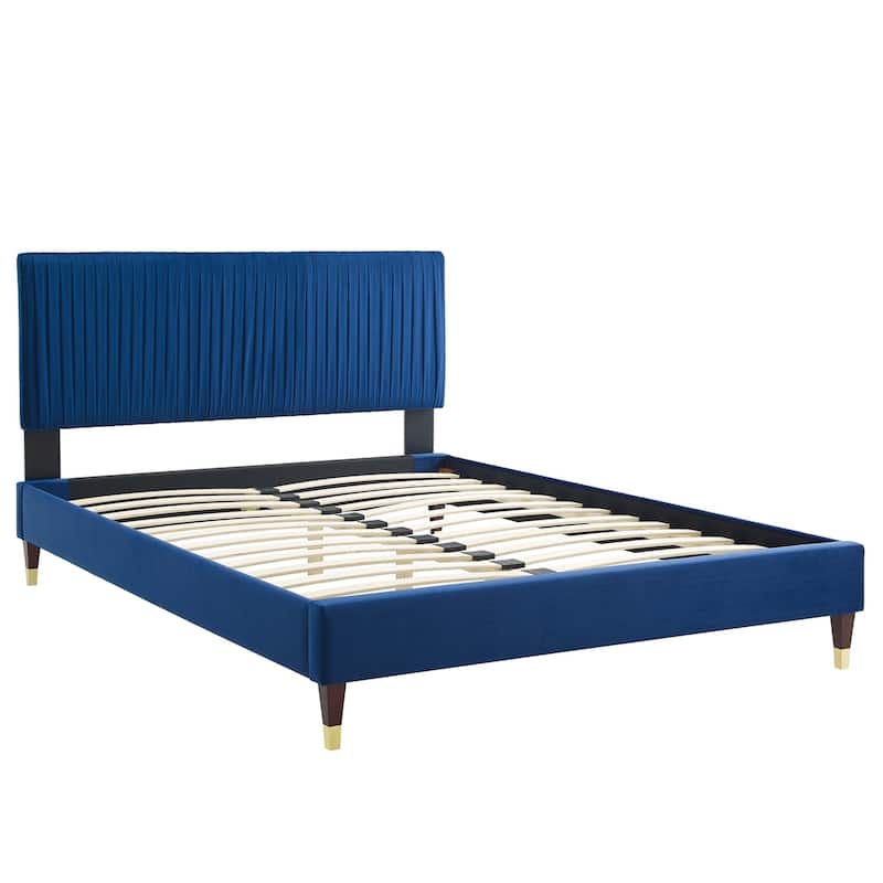Peyton Performance Velvet Queen Platform Bed