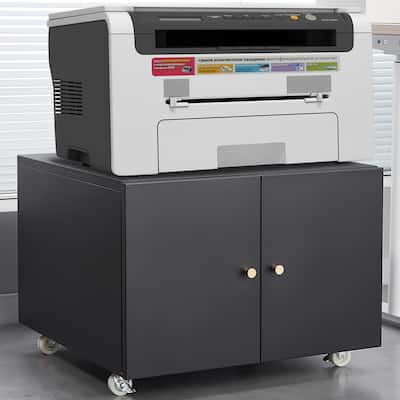 Steel Copier Cabinet, 2-Door Mobile Printer Stand