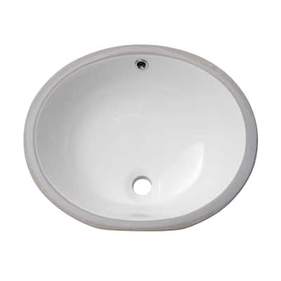Lordear 19 inch Undermount Bathroom Sink White Ceramic Oval Lavatory vessel Sink