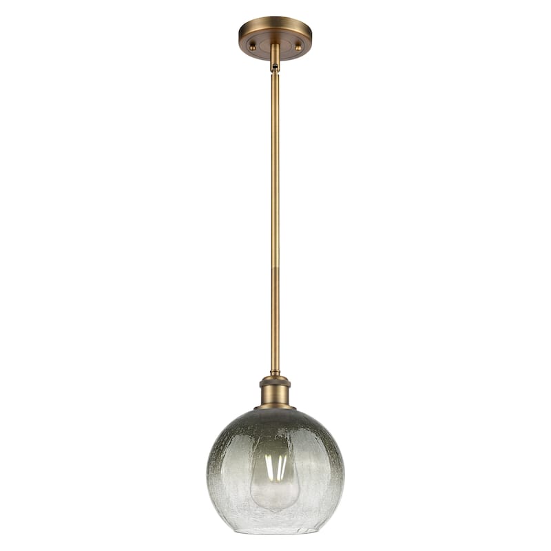 Innovations Lighting Endless Possibilities Ballston - Brookhaven Globe - 1 Light 8" Stem Hung Mini Pendant - Slate/Brushed Brass