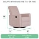 preview thumbnail 10 of 18, Evolur Raleigh Glider in Light Sand, Upholstered Plush Seating 360° Swivel Glider Rocking Chair