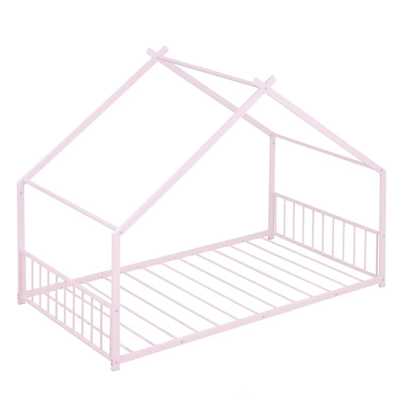 Twin Size Metal House Bed