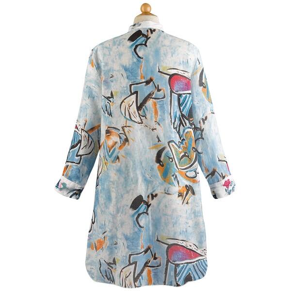 Shop Radzoli Women S Abstract Art Print Tunic Top Button Front