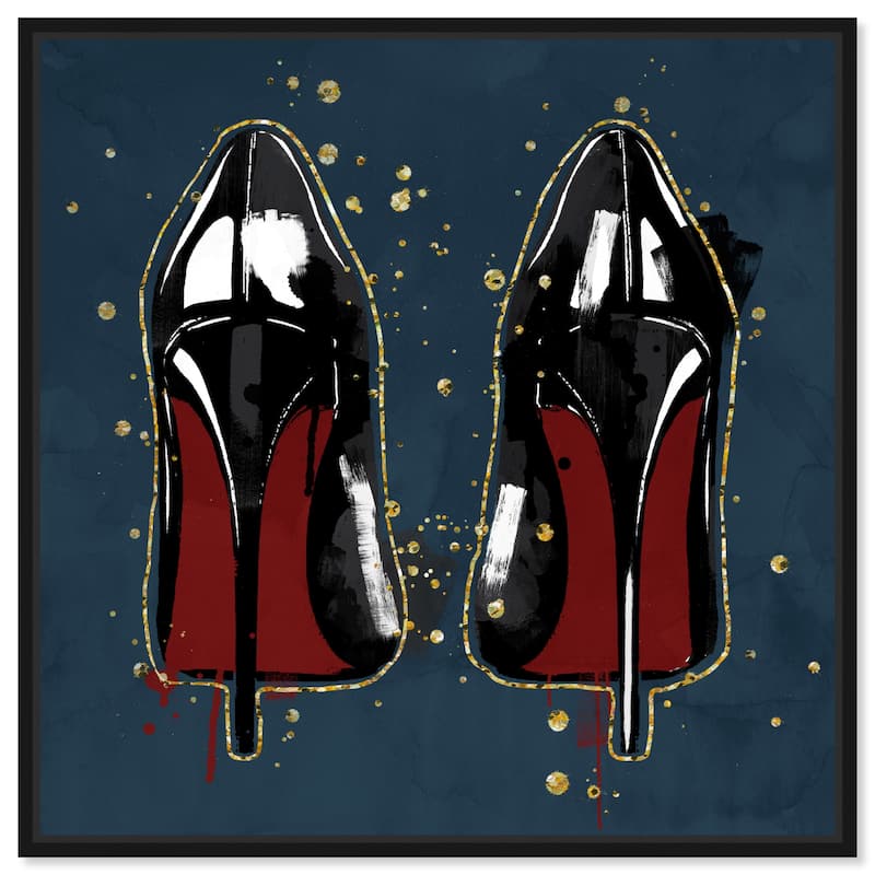 Oliver Gal 'Painted Heels Navy' Fashion and Glam Wall Art Framed Canvas ...