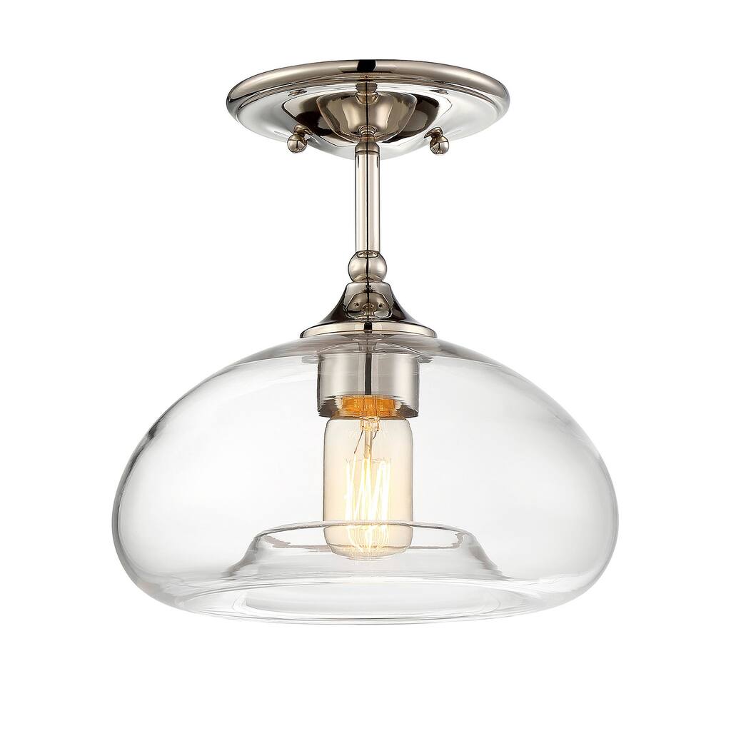 Bellevue Single Light 11" Wide Semi-Flush Ceiling Fixture
