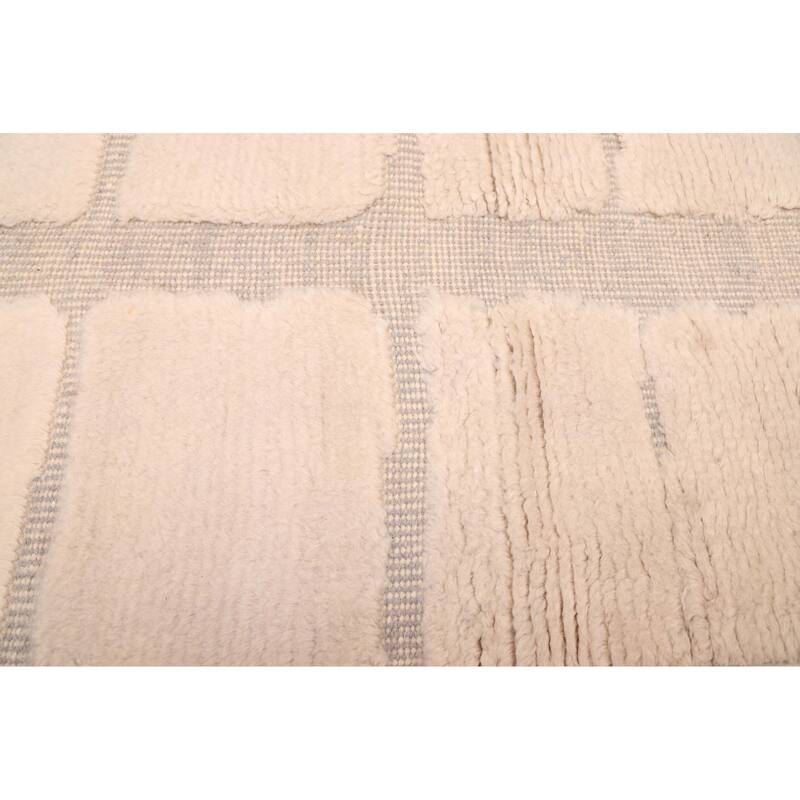 ECARPETGALLERY Hand-knotted Tangier Cream Wool Rug - 5'4 x 7'9