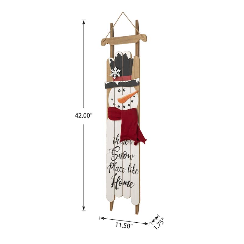 Glitzhome 42"H Wooden Christmas Sleigh Snowman or Santa Porch Sign