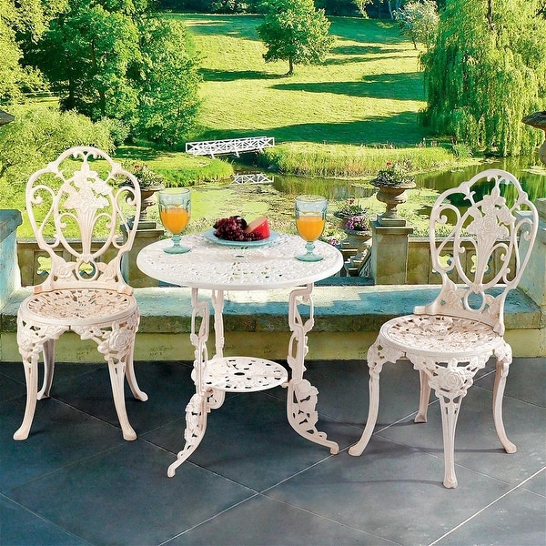 Design Toscano Villa Ravello Rose Garden Cast Iron Bistro Set